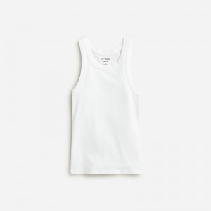 Women's J.Crew Perfect-fit high-neck Tank Tops White USA HWKCNTO81