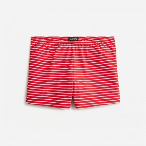 Women's J.Crew Pima cotton pull-on Shorts Alexa Stripe Red Ivory USA XFOGUMK26