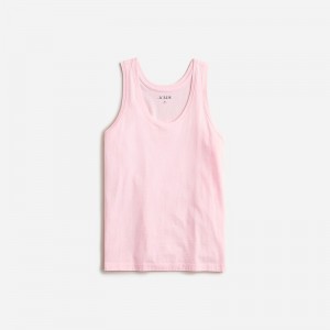 Women's J.Crew Pima cotton scoopneck Tank Tops Bubblegum USA IOJUTNL95