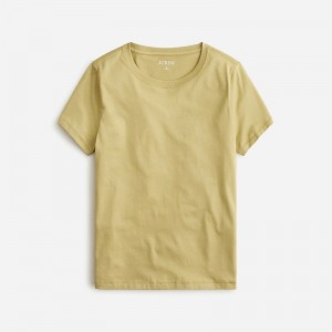 Women's J.Crew Pima cotton slim-fit T-shirts Timbered Khaki USA VRFIBTP32