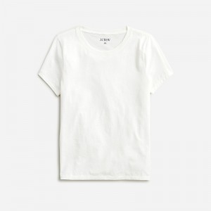 Women's J.Crew Pima cotton slim-fit T-shirts White USA GTCRZUF73