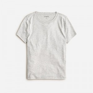 Women's J.Crew Pima cotton slim-fit T-shirts Hthr Silver USA KOPMAGB41