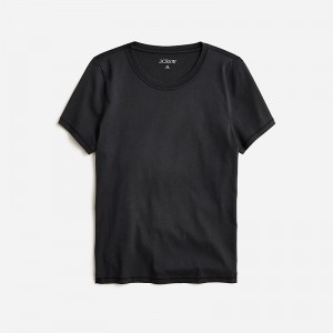 Women's J.Crew Pima cotton slim-fit T-shirts Black USA GEXQMNV08