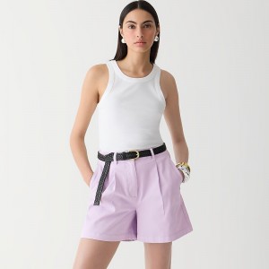 Women's J.Crew Pleated capeside chino Shorts Vintage Lilac USA RYDXCLA24