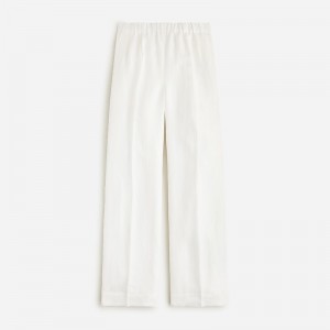 Women's J.Crew Pleated pull-on Pants White USA YISFVUE03