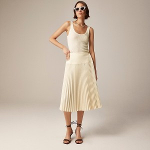 Women's J.Crew Pleated wrap Skirts Vanilla USA EZVHTBR50