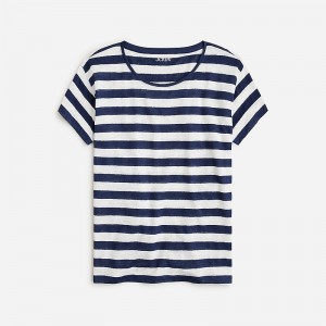 Women's J.Crew Relaxed T-shirts Montauk Stripe A Evenin USA WJBNOPG59