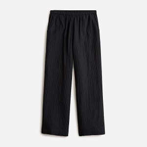 Women's J.Crew Relaxed beach striped airy gauze Pants Black USA UZLTSHE02