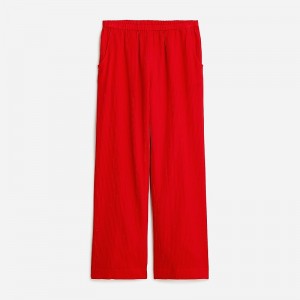 Women's J.Crew Relaxed beach striped airy gauze Pants Venetian Red USA SNYRHCO02