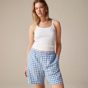 Women's J.Crew Relaxed boxer short gingham Pajamas Benette Gingham USA TIYRWGP62