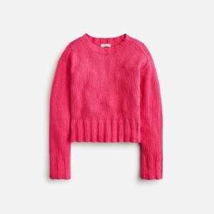 Women's J.Crew Relaxed crewneck beach Sweaters Raspberry Sherbet USA HGDNMET64