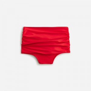 Women's J.Crew Ruched high-rise full-coverage Bikini Bottom Venetian Red USA GSEQPCX52