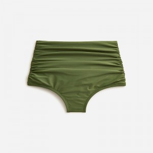 Women's J.Crew Ruched high-rise full-coverage Bikini Bottom Safari USA JVWUDAO61