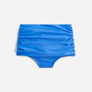 Women's J.Crew Ruched high-rise full-coverage Bikini Bottom Sail Blue USA AEWTJIS24