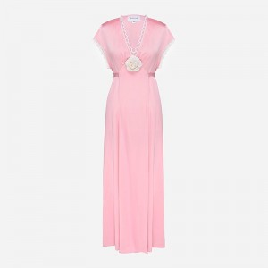 Women's J.Crew SLEEPER The Genus Rosa satin Dress Pink USA WGZRFSL94