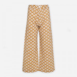 Women's J.Crew SZ Blockprints™ disco Pants Yellow Multi USA PNCDFXI71