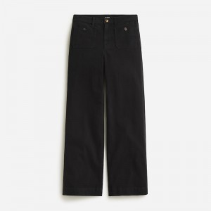 Women's J.Crew Sailor slim wide-leg chino Pants Black USA TEVIAXP50