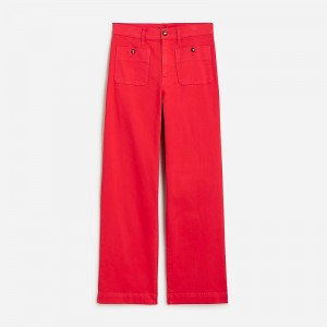 Women's J.Crew Sailor slim wide-leg chino Pants Vintage Red USA IZVWKXR38