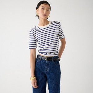 Women's J.Crew Saint James® X J.Crew structured T-shirts Tilly Stripe Natural Ha USA FNGWXHU76