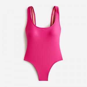 Women's J.Crew Scoopneck one-piece Swimsuit Radiant Fuchsia USA DGKWEBI51