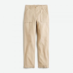 Women's J.Crew Seaside cargo Pants Light Khaki USA LUIOZGT92