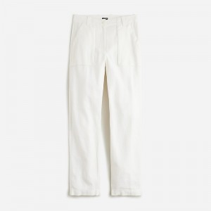 Women's J.Crew Seaside cargo Pants White USA IEODUZX17