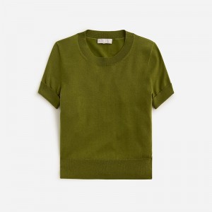 Women's J.Crew Shrunken TENCEL™ lyocell-blend T-shirts Forest Moss USA DQVFCMR12