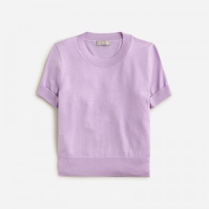 Women's J.Crew Shrunken TENCEL™ lyocell-blend T-shirts Vintage Lilac USA YALUKFN36