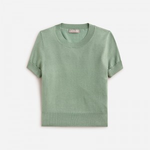 Women's J.Crew Shrunken TENCEL™ lyocell-blend T-shirts Neptune Green USA KZOXGLD59