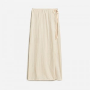 Women's J.Crew Side-tie beach Skirts Warm Sesame USA DZGYBKX42