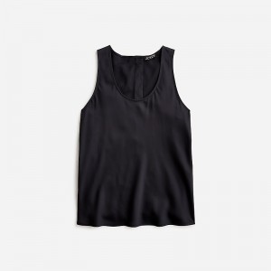 Women's J.Crew Sleeveless shell everyday crepe Tops Black USA KMORIAF65