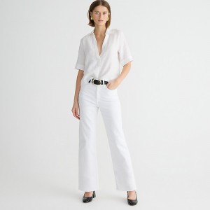 Women's J.Crew Slim wide-leg Jeans White USA YNEARLW95