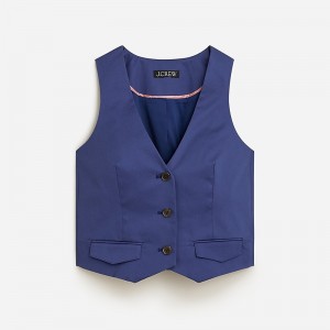 Women's J.Crew Slim-fit Vest Royal Navy USA XVKTPZF75