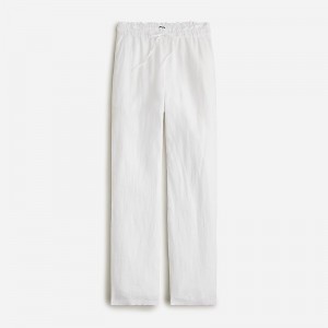 Women's J.Crew Soleil striped linen Pants White USA FLWSQBU29