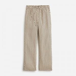 Women's J.Crew Soleil striped linen Pants Toasted Cream USA GEQWHPZ64