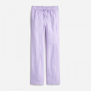 Women's J.Crew Soleil striped linen Pants Lavender Jade USA BHIRANG13