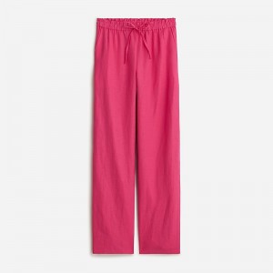 Women's J.Crew Soleil striped linen Pants Snapdragon USA ZUOYSDC04