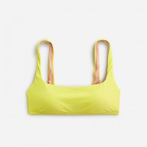 Women's J.Crew Squareneck Bikini Top Lemon Sorbet USA RBSZXOE31