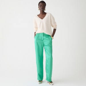 Women's J.Crew Straight-leg essential Pants Verdigris USA YJGQITB25