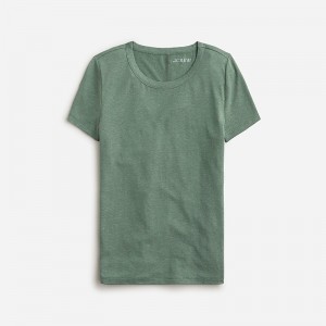 Women's J.Crew Stretch linen-blend crewneck T-shirts Topiary USA RSHBIMJ96