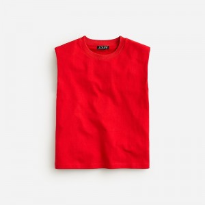 Women's J.Crew Structured muscle mariner cotton T-shirts Vintage Red USA EHILWOR87