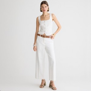 Women's J.Crew Sydney Pants White USA UKEIMBP60