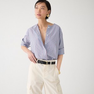 Women's J.Crew Thomas Mason® for J.Crew bib button-up Shirts Blue Red White USA GCBNQRK93