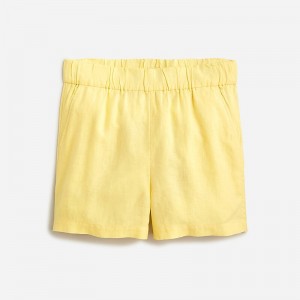 Women's J.Crew Tropez striped linen Shorts Fresh Lemon USA NZFPTOV30