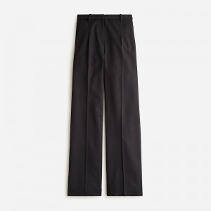 Women's J.Crew Wide-leg essential Pants Black USA QMIAWJK53