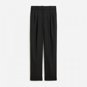 Women's J.Crew Wide-leg essential Pants Black USA HDIKAGY48