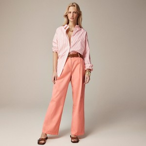 Women's J.Crew Wide-leg essential Pants Brilliant Peony USA HDVUXWK60