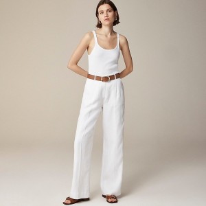 Women's J.Crew Wide-leg essential Pants White USA XNWCRTG04