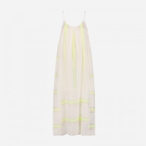 Women's J.Crew lemlem Nia slip Dress Light Yellow USA KQPMZEY43