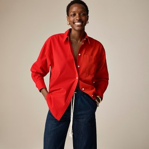 Women's J.Crew Étienne oversized Shirts Red USA VKLPYGO07